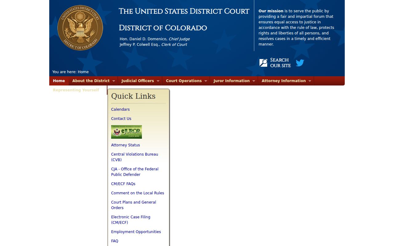 Cheyenne County criminal history federal District of Colorado court