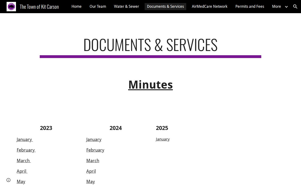 Kit Carson official public documents and services page