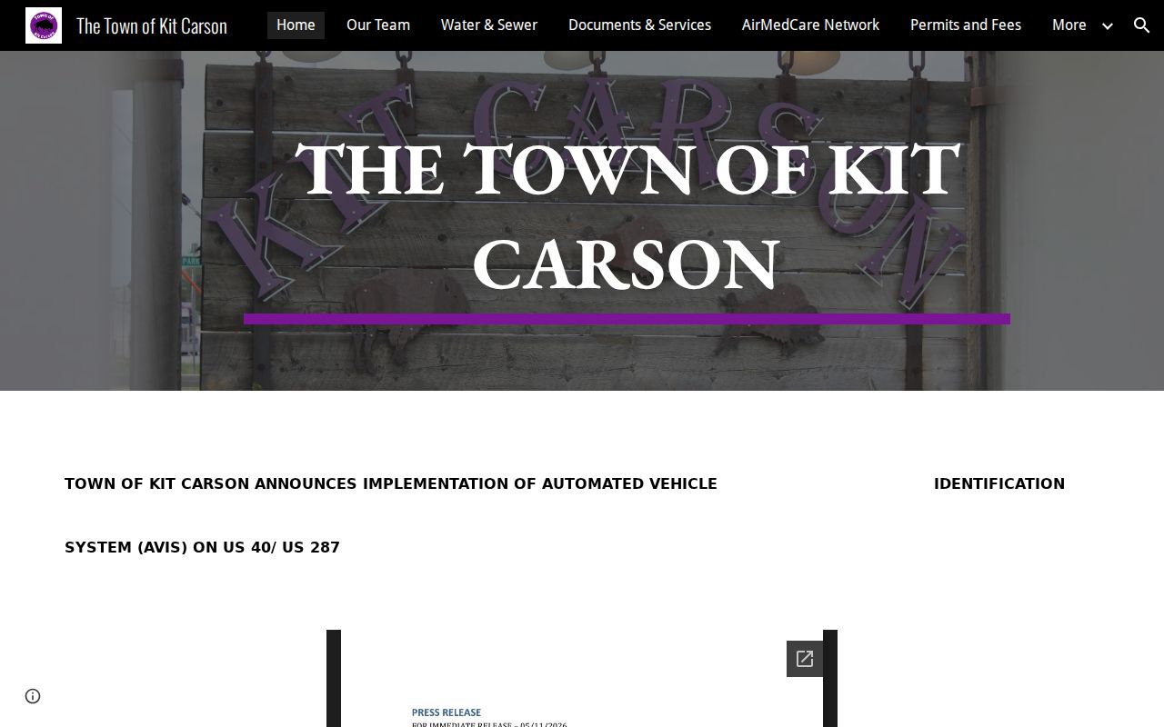 Kit Carson public safety announcement concerning AVIS cameras